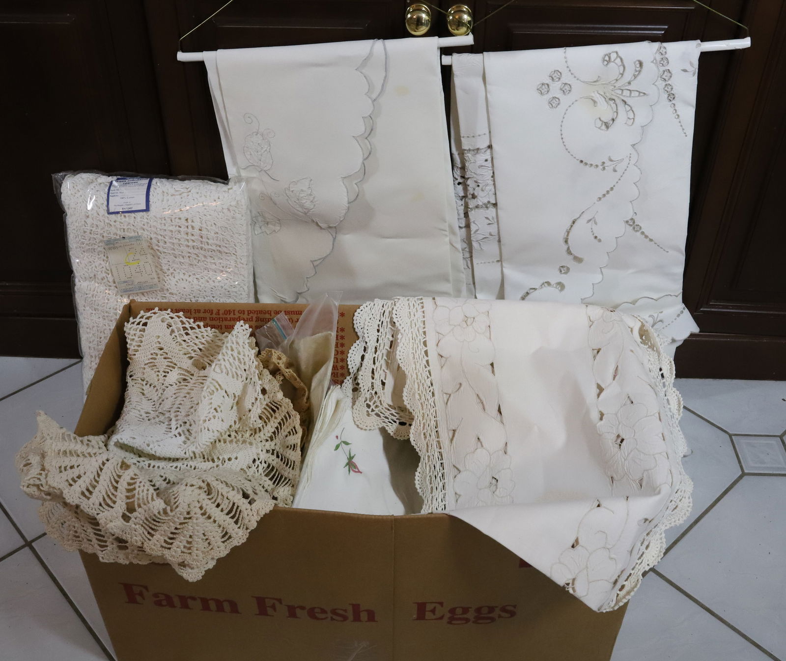LOT OF DRY GOOD: TABLE CLOTH AND MORE PLEASE READ CAREFULLY - Terms for Purchasing and Shipping of Auction Items. Please read carefully before bidding. All payments for purchases will be made through LiveAuctioneers.c