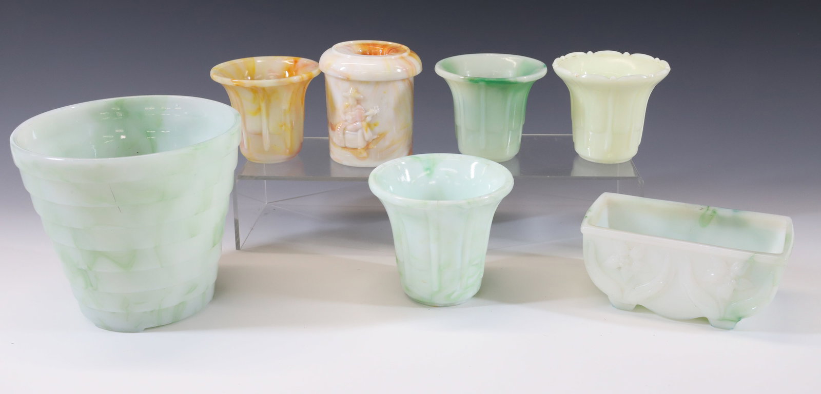 (7) AKRO AGATE FLOWER POTS (1 of 8)