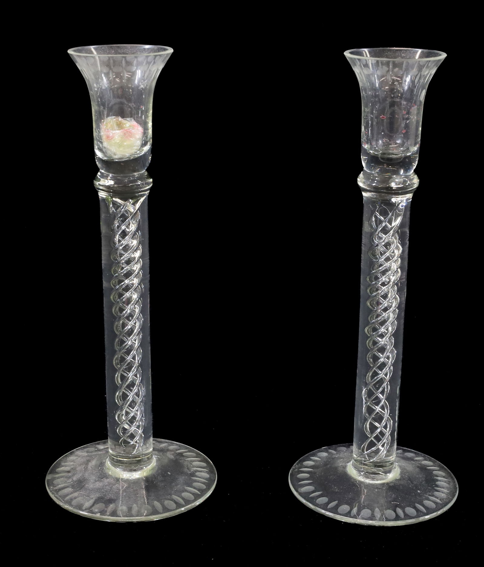 (2) BLOWN GLASS CANDLESTICKS (1 of 3)