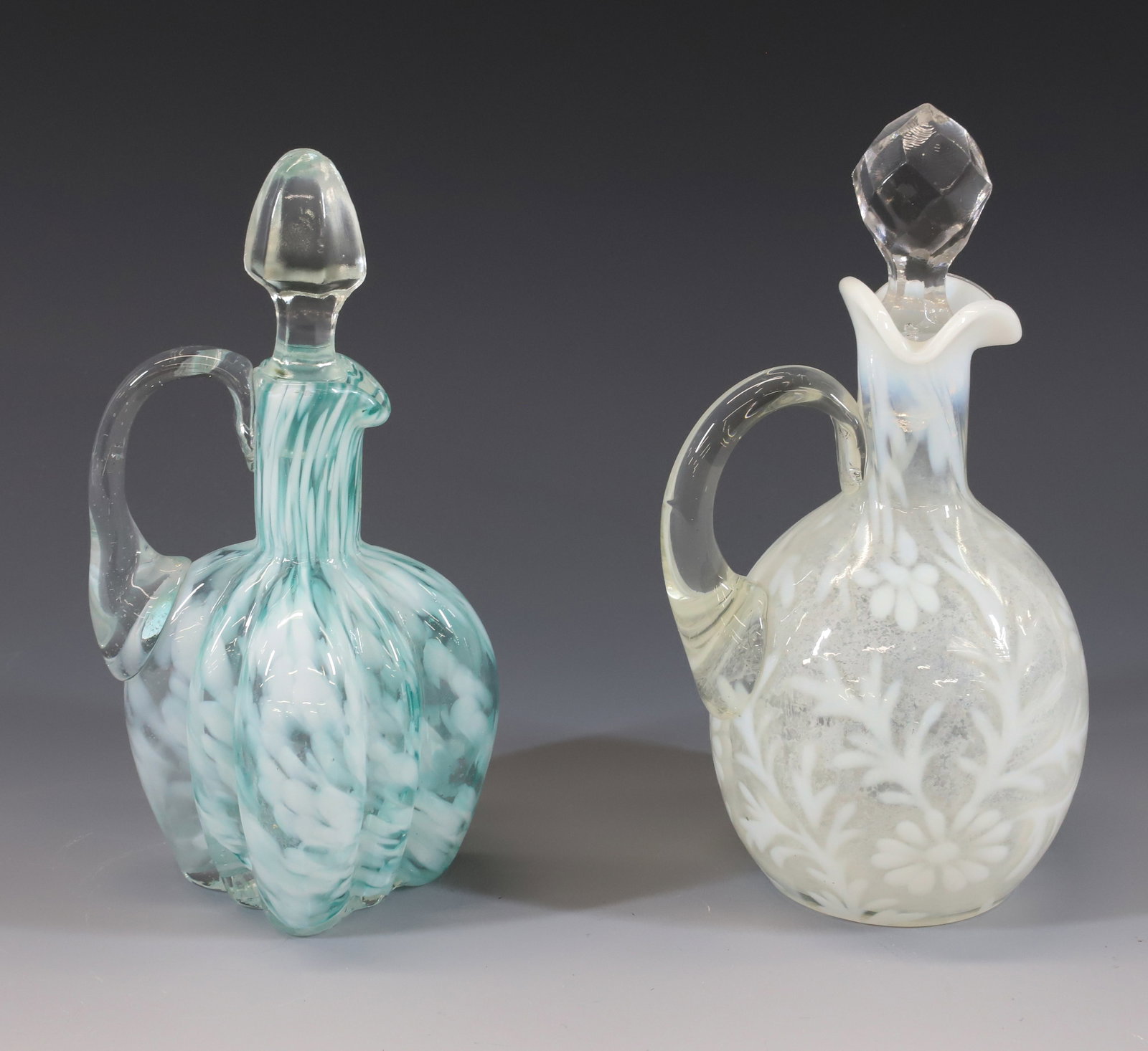 (2) OPALESCENT GLASS CRUETS (1 of 3)