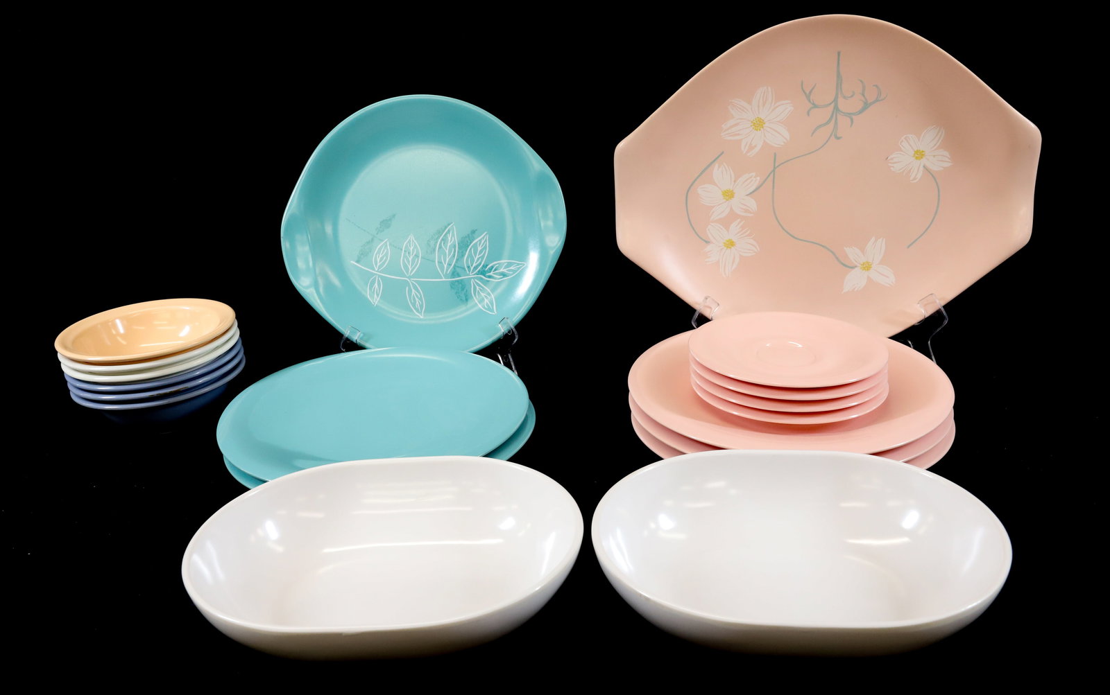 (19) PIECES OF RUSSEL WRIGHT AND RESTRAWARE MELMAC DISHES: PLATTERS, PLATES, SAUCERS, BOWLS AND MORE. PLEASE READ CAREFULLY - Terms for Purchasing and Shipping of Auction Items. Please read carefully before bidding. All payments for purchases will be made thr