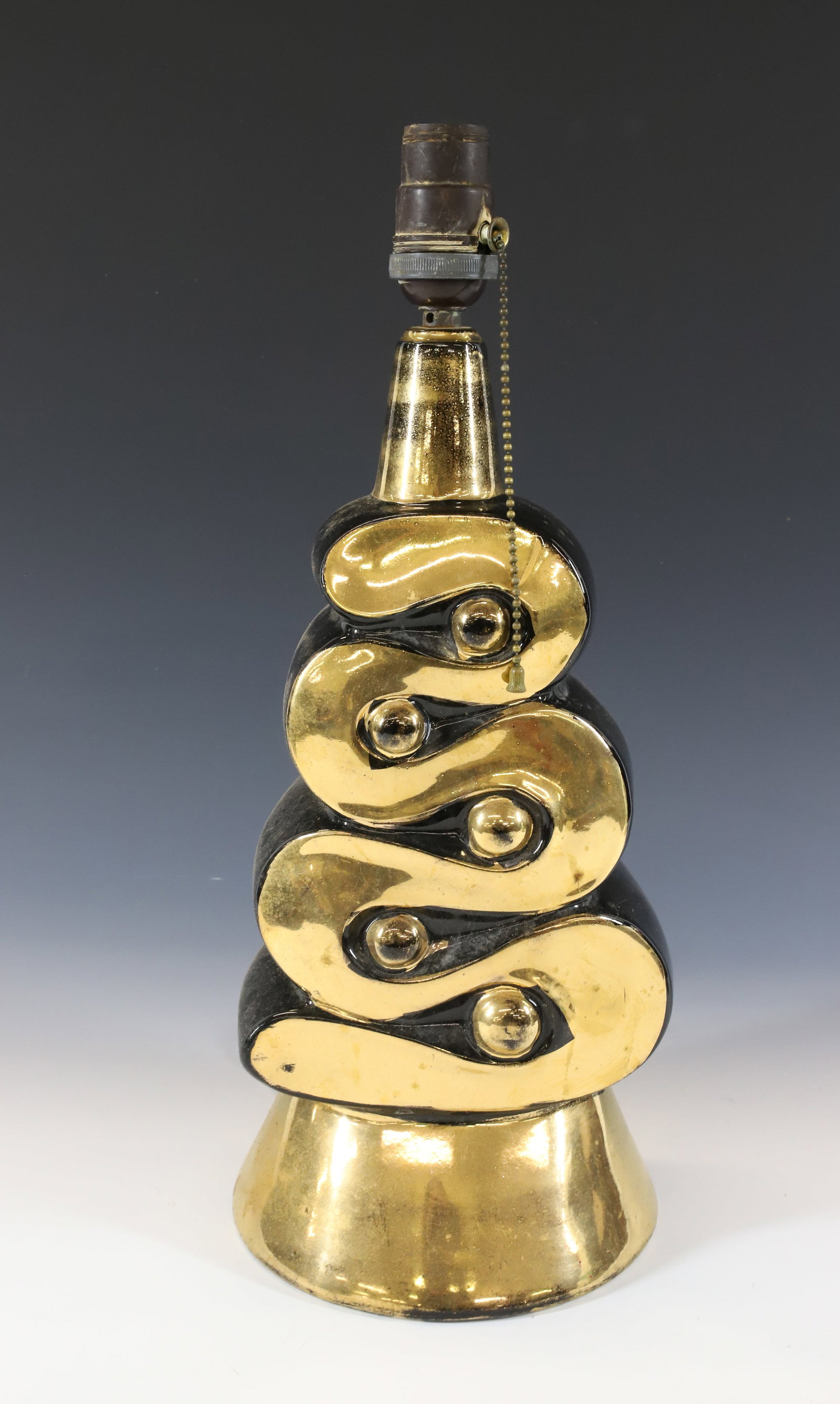 BLACK/GOLD MCM ZIG-ZAG LAMP (1 of 4)