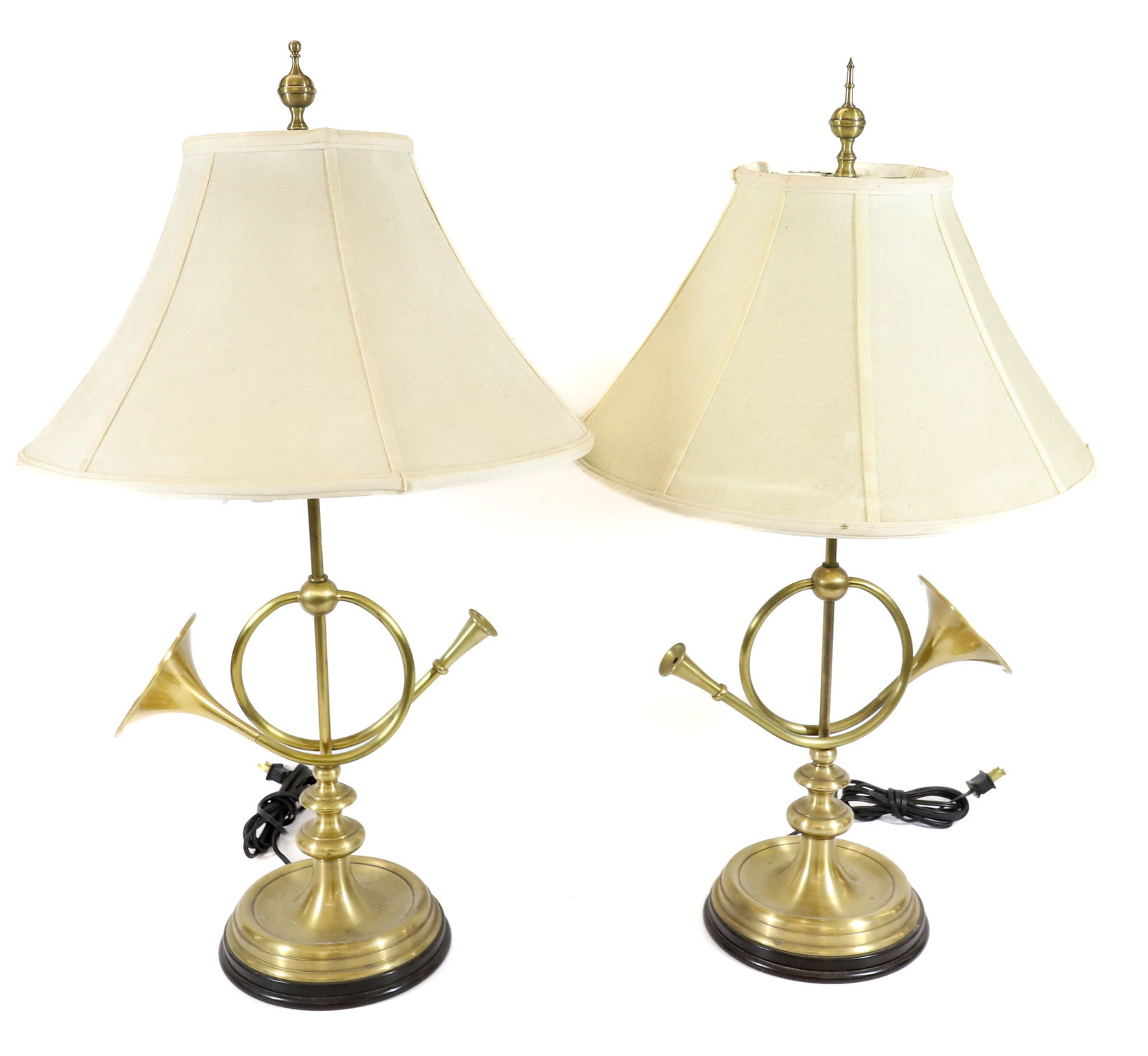 (2) BRASS BUGLE LAMPS (1 of 2)