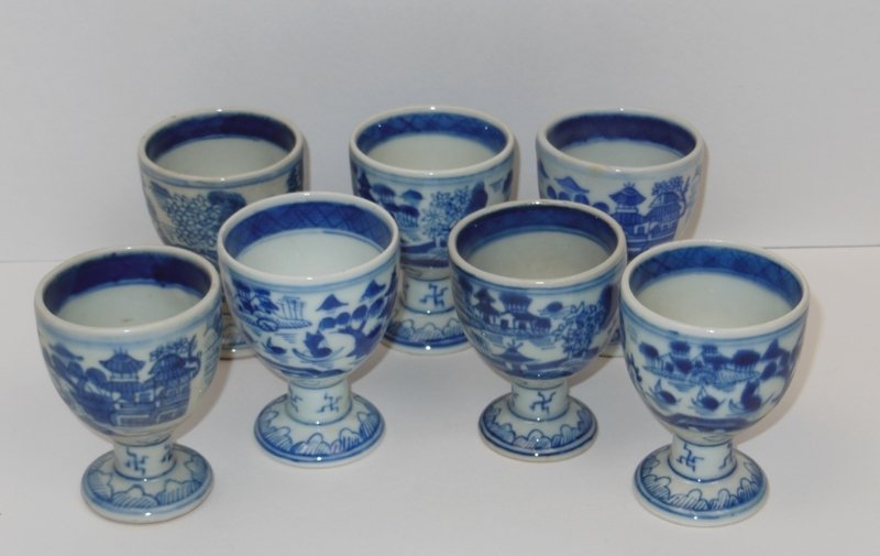 Export Egg Cups (7): 2 3/4" x 2 1/8" Good Condition