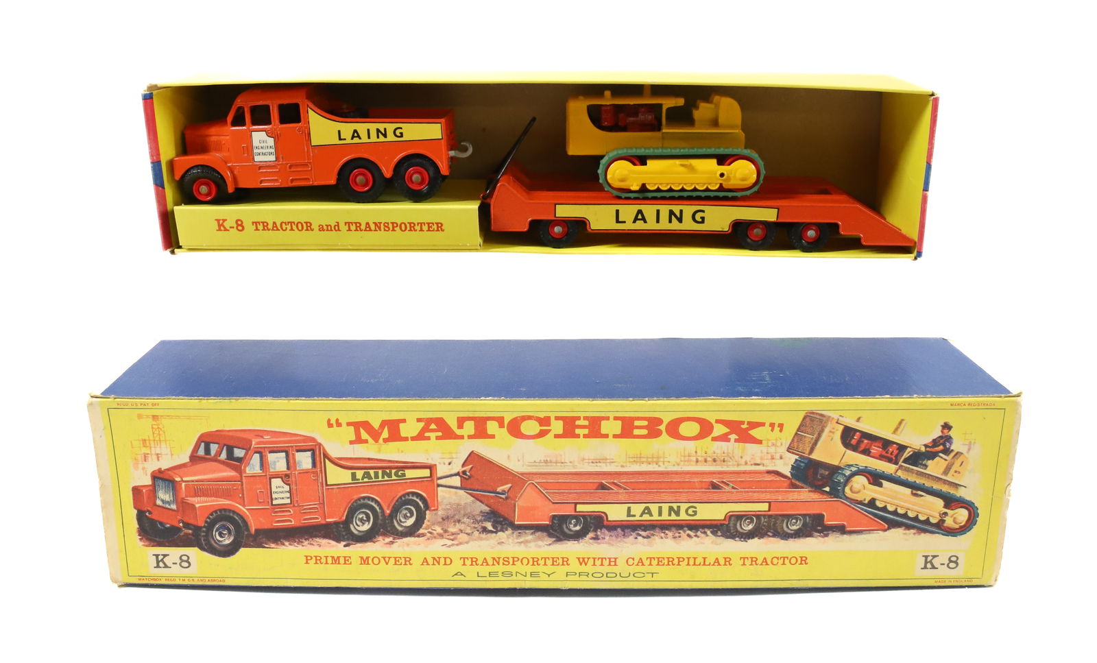 MATCHBOX PRIME MOVER AND TRANSPORTER WITH CATERPILLAR TRACTOR (1 of 6)