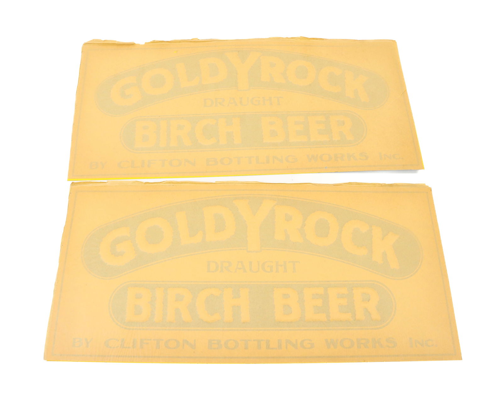 (2) NOS GOLDY ROCK BIRCH BEER SIGNS (1 of 3)