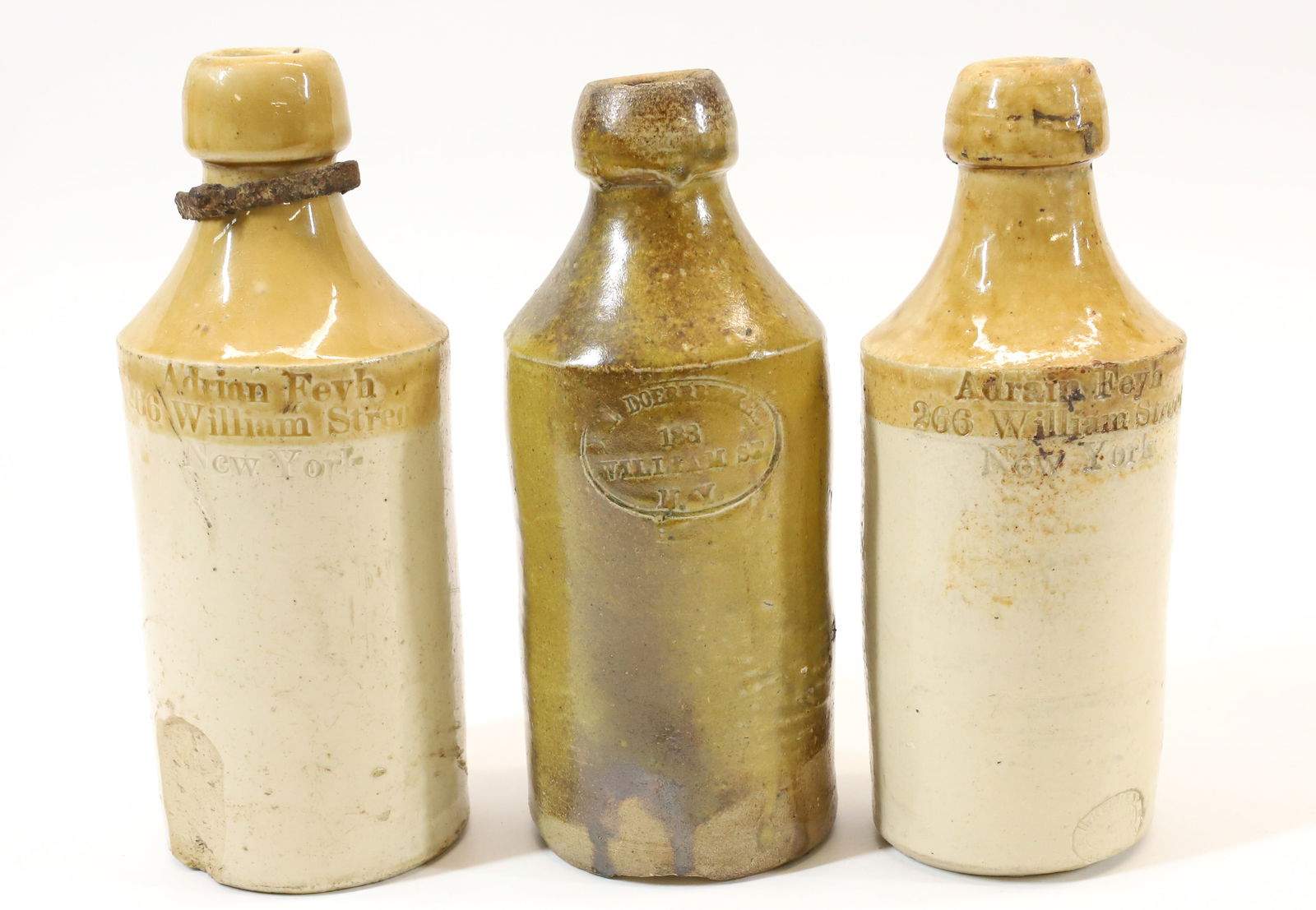 (3) NEW YORK STONEWARE BOTTLES (1 of 6)