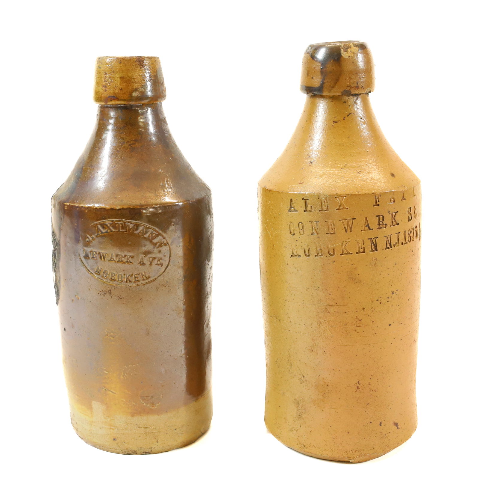 (2) HOBOKEN, NJ STONEWARE BOTTLES (1 of 5)