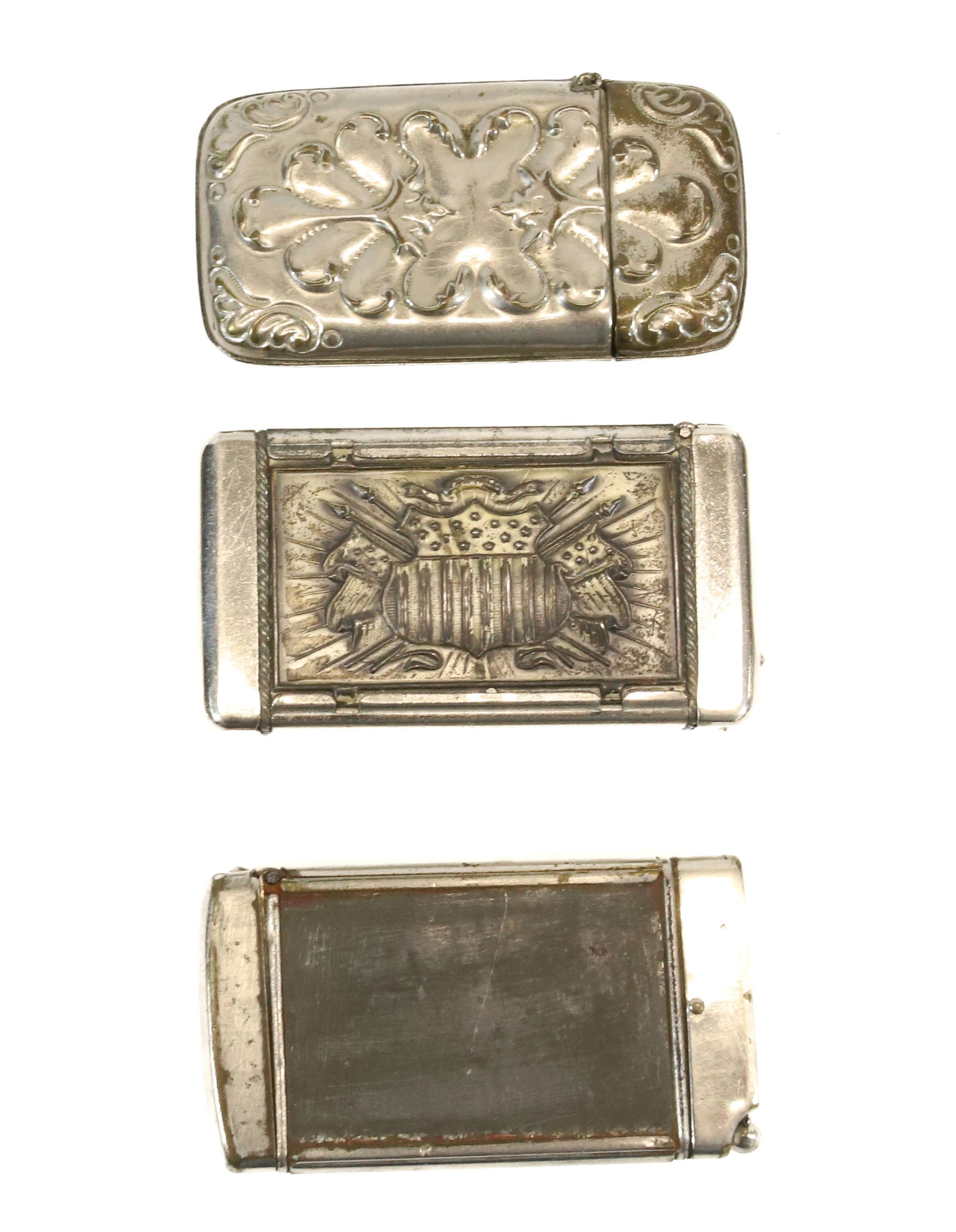 (3) ANTIQUE POCKET MATCH HOLDERS (1 of 3)