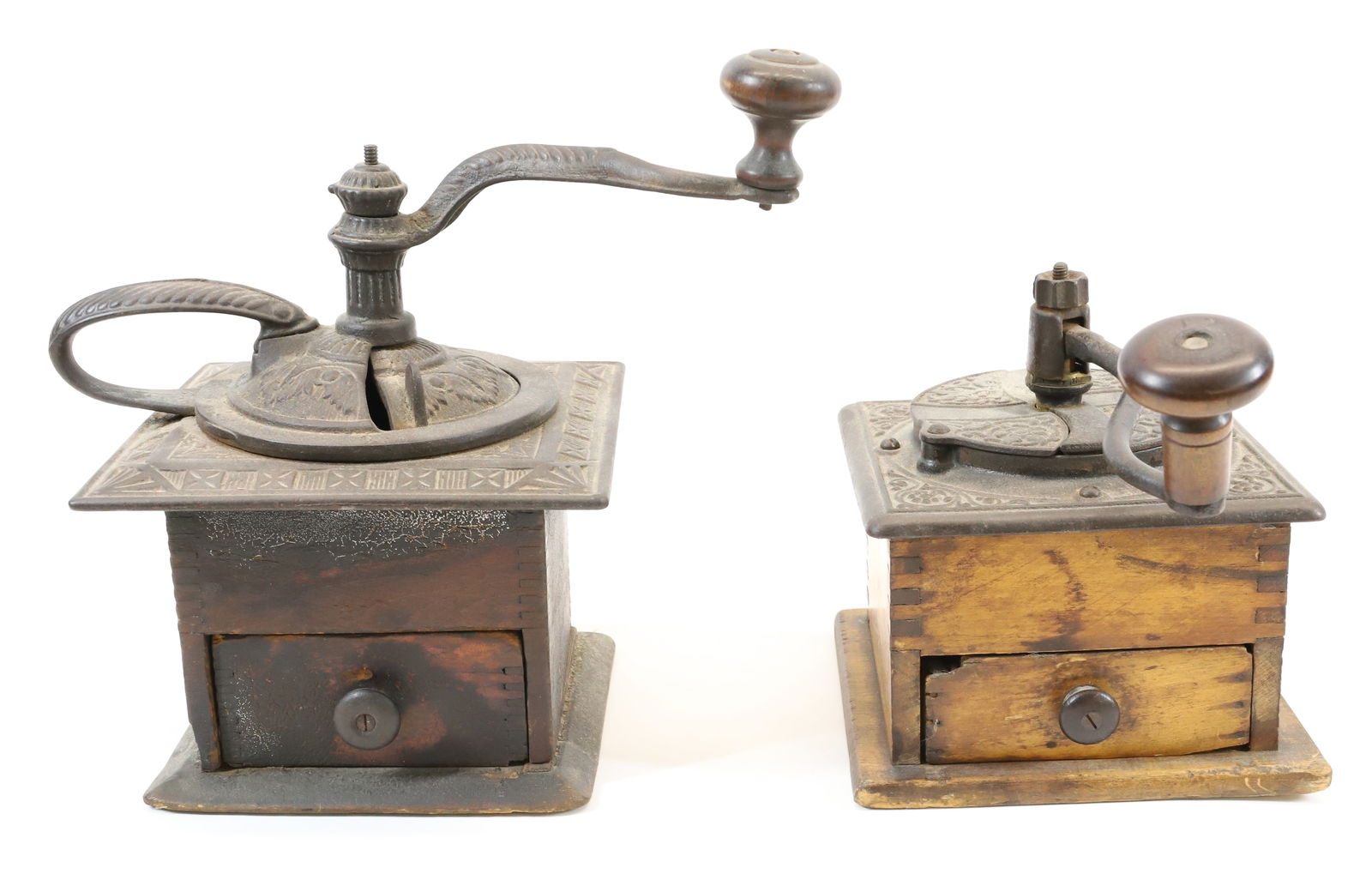 (2) ANTIQUE COFFEE MILL GRINDERS (1 of 4)