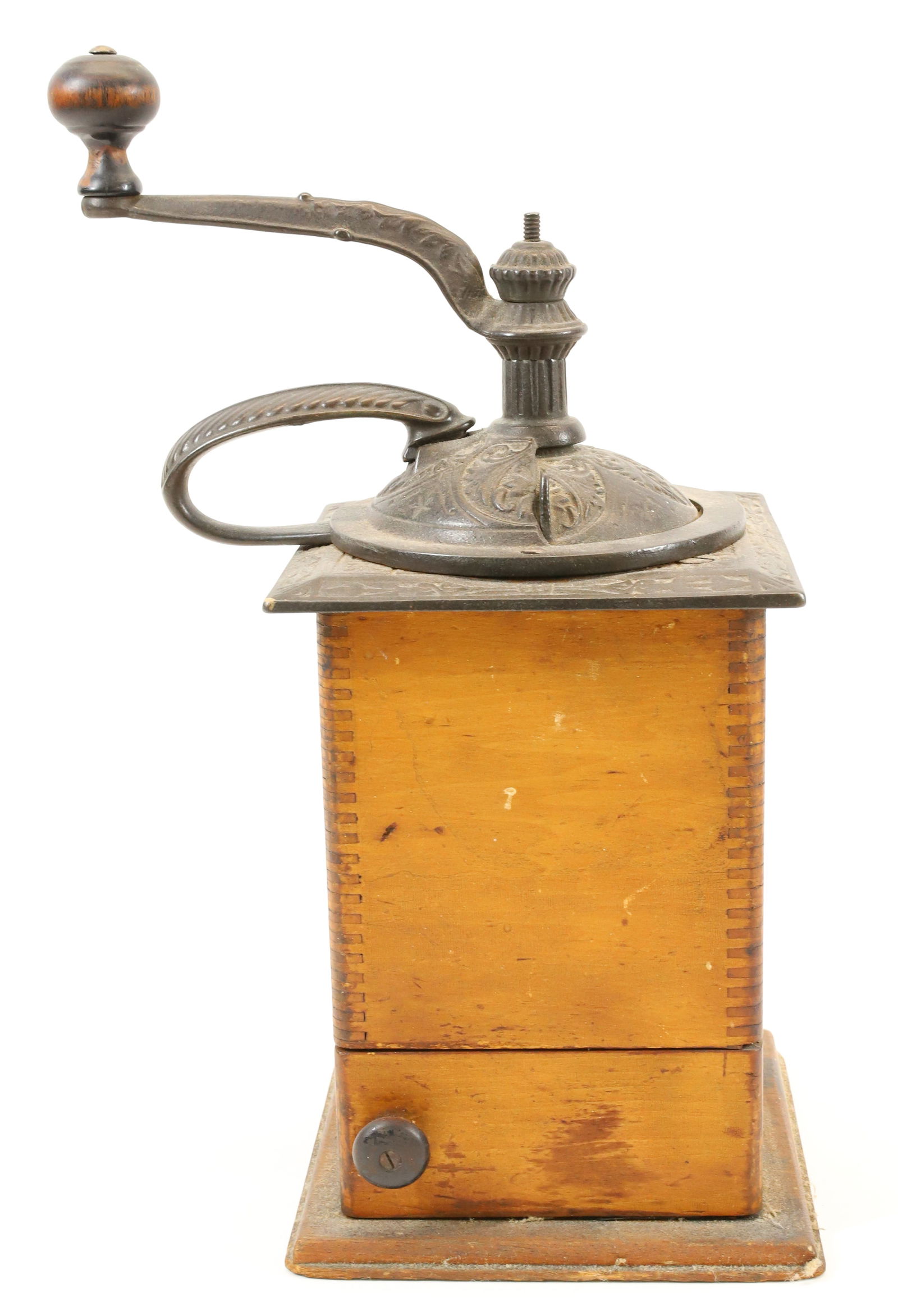 ANTIQUE WOODEN COFFEE GRINDER (1 of 5)