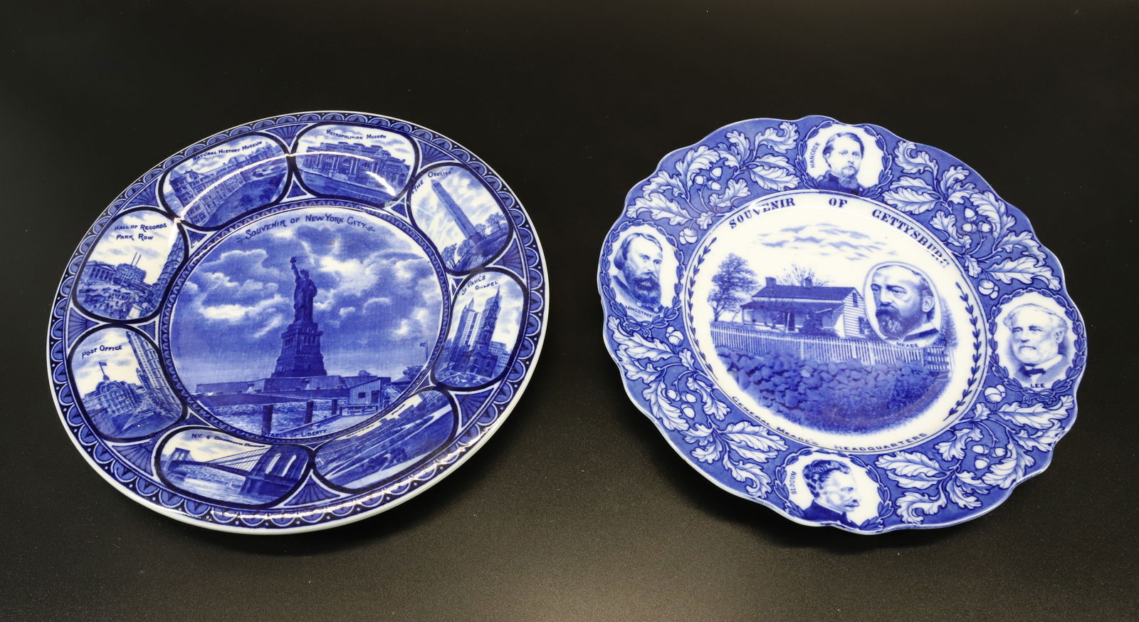 (2) BLUE/WHITE SOUVENIR PLATES (1 of 2)