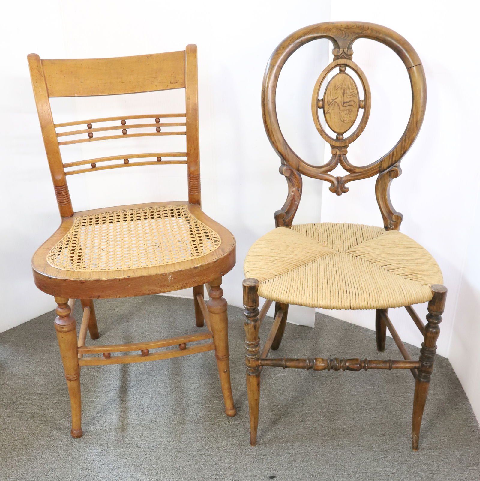 (2) ANTIQUE SIDE CHAIRS (1 of 3)