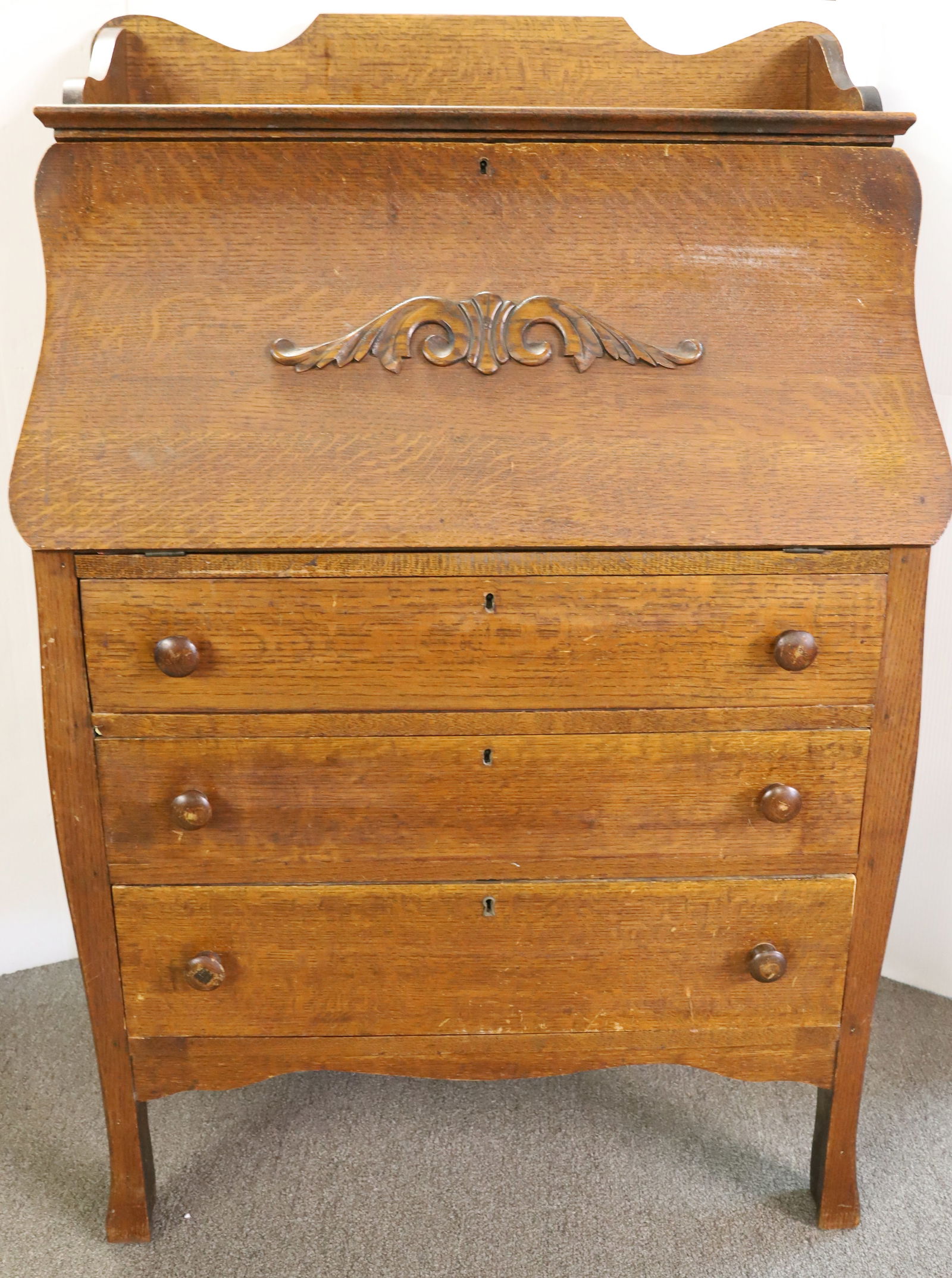 OAK DROP-FRONT DESK (1 of 6)