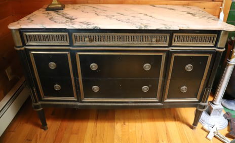 FRENCH-STYLE ORNATE MARBLE TOP DRESSER