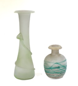 (2) ART GLASS VASES