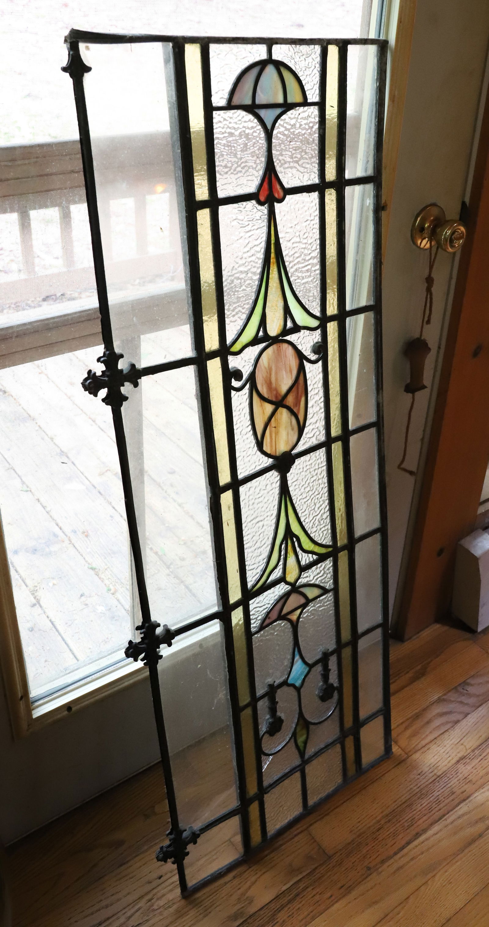 ANTIQUE LEADED GLASS WINDOW PANEL (1 of 4)