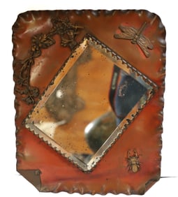 VINTAGE METAL BACKED MIRROR