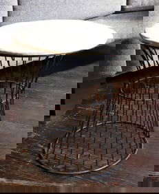 MCM WROUGHT IRON SIDE TABLE