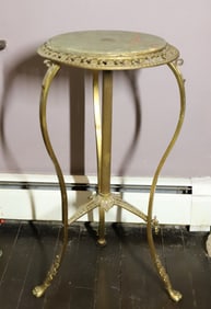 MARBLE TOP BRASS PLANT STAND