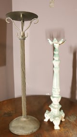 (2) METAL CANDLE HOLDERS