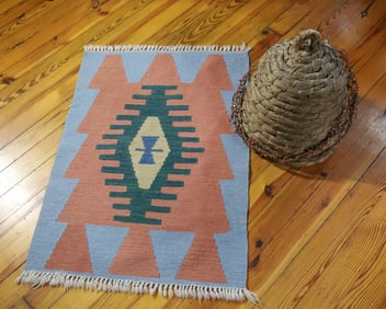 BEE SKEP BASKET AND THROW RUG