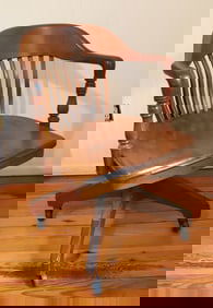 WOODEN SWIVEL DESK CHAIR