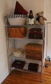 METAL RACK WITH CONTENTS