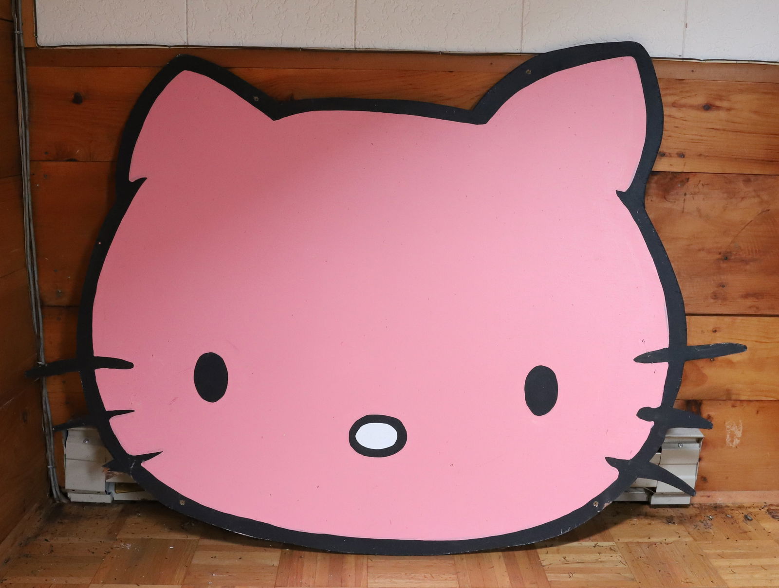 HANDMADE "HELLO KITTY" CUT-OUT: 38" X 51". **PICK-UP ONL** PLEASE READ CAREFULLY – THIS IS AN ONLINE ONLY AND ONSITE AUCTION. THE ADDRESS WILL BE GIVEN AFTER THE AUCTION HAS ENDED AND TO ALL SUCCESSFUL BIDDERS. THE HOME IS LOC