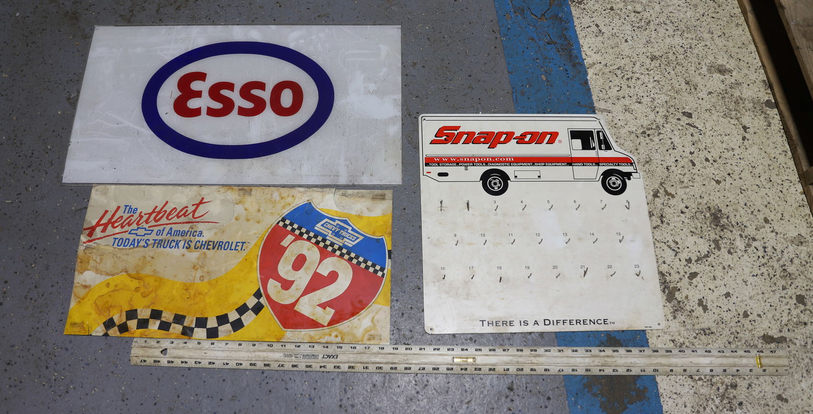 ESSO SIGN, SNAP-ON HOLDER AND RULER (1 of 3)