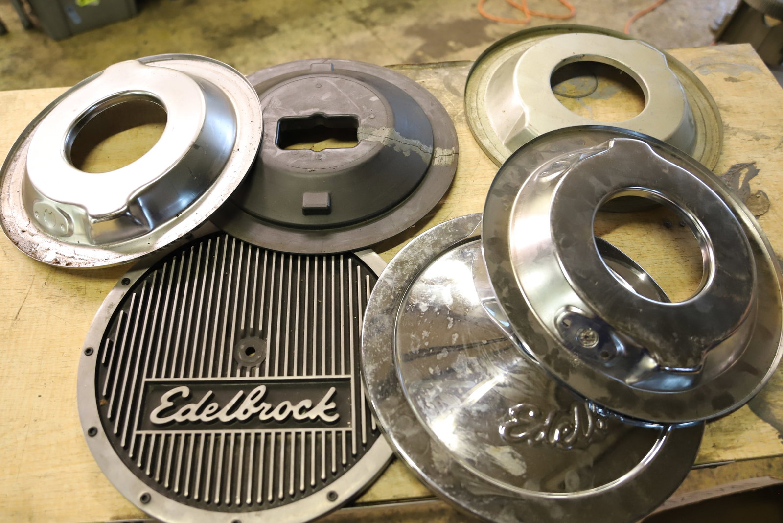AIR CLEANER TOPS/BOTTOMS: FOR 2 AND 4 BARREL. Terms: PLEASE READ CAREFULLY - Terms for Purchasing and Shipping of Auction Items. Please read carefully before bidding. All payments for purchases will be made through LiveAuction