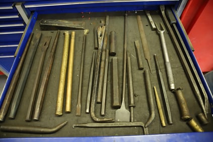 DRAWER FULL OF PUNCH AND CHISELS