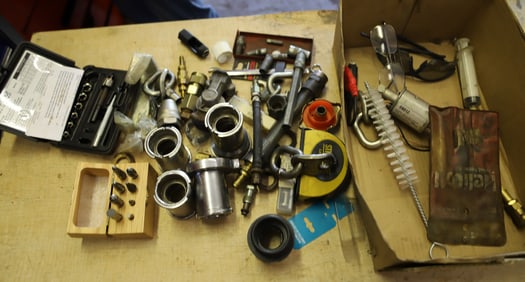 3 SHELVES OF MISC. TOOLS
