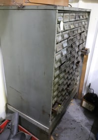 LARGE MULTI-DRAWER CABINET WITH CONTENTS