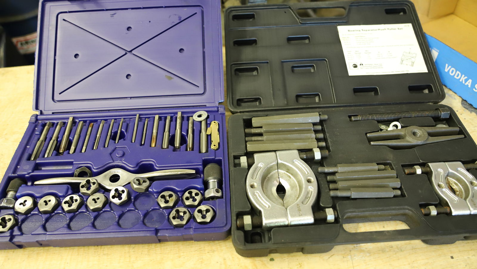 IRWIN 40-PIECE THREADING SYSTEM AND MAC BEARING SEPARATOR: IRWIN IS METRIC. PLEASE READ CAREFULLY - Terms for Purchasing and Shipping of Auction Items. Please read carefully before bidding. All payments for purchases will be made through LiveAuctioneers.com p