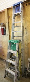 LOT OF (3) ALUMINUM LADDERS