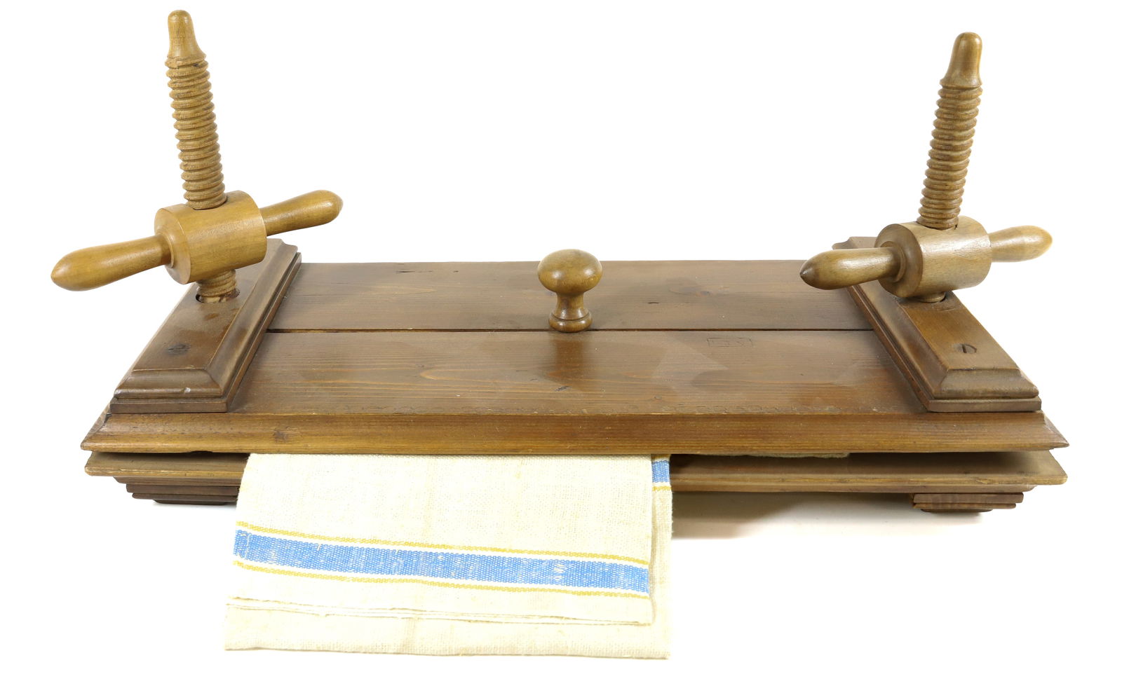 DUTCH LINEN PRESS: 20 1/2" X 10" X 10" PLEASE READ CAREFULLY - Terms for Purchasing and Shipping of Auction Items. Please read carefully before bidding. All payments for purchases will be made through LiveAuctioneers.co