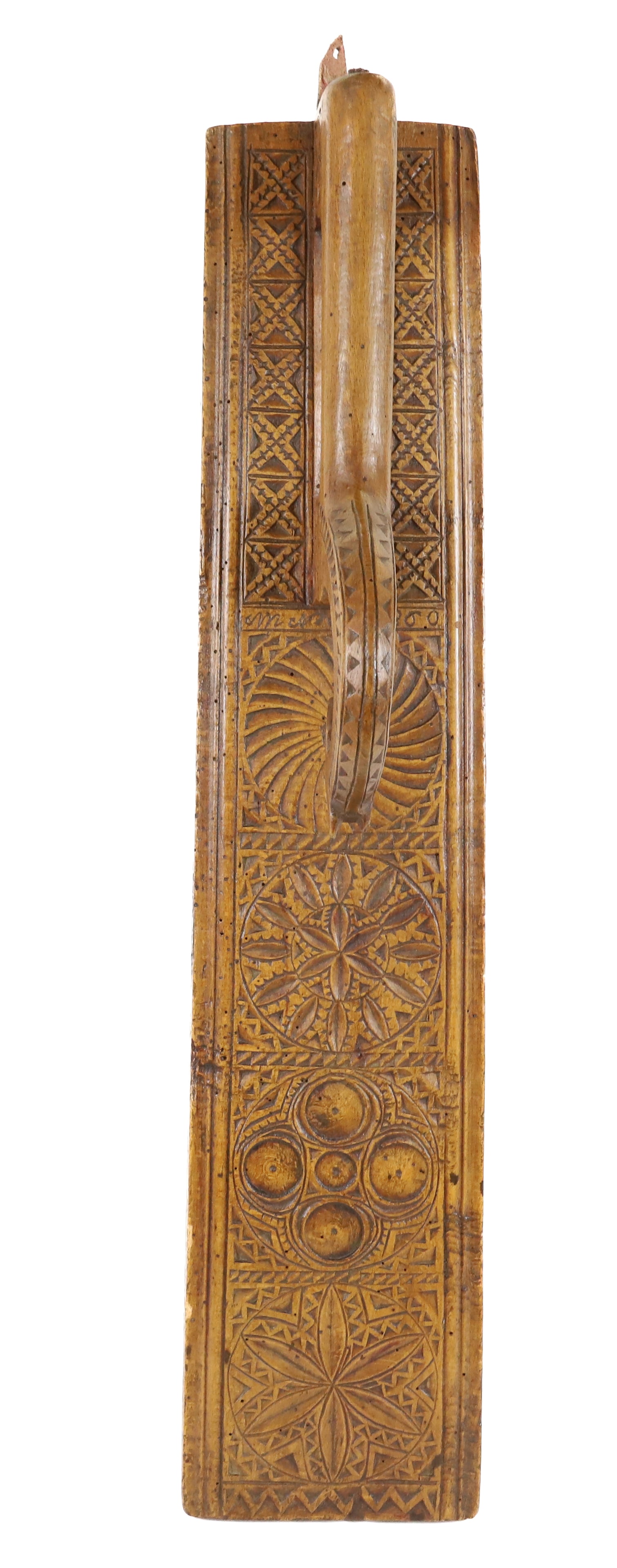 19TH C. CARVED EUROPEAN MANGLE BOARD (1 of 7)