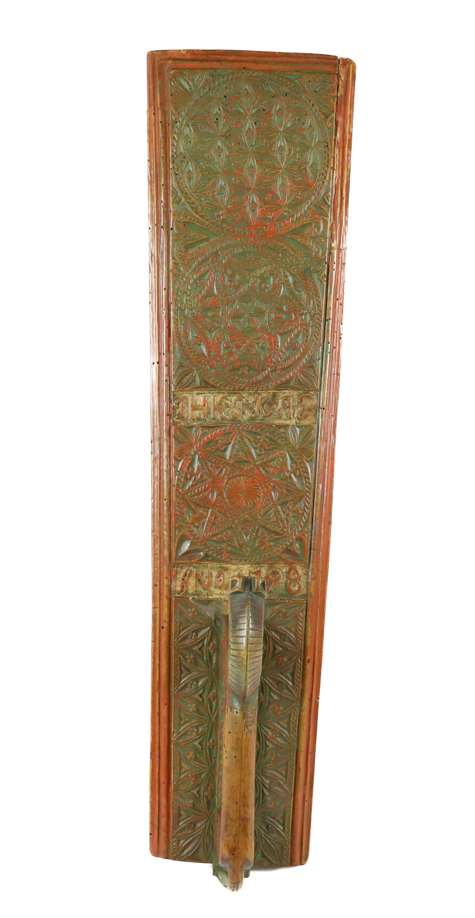 18TH C. CARVED EUROPEAN MANGLE BOARD (1 of 5)
