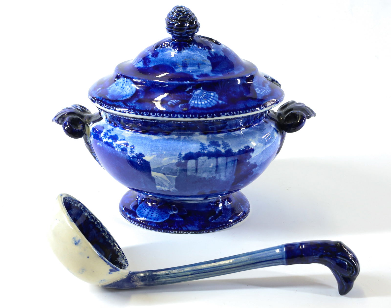 HISTORICAL BLUE "PASSAIC FALLS" SMALL TUREEN (1 of 7)