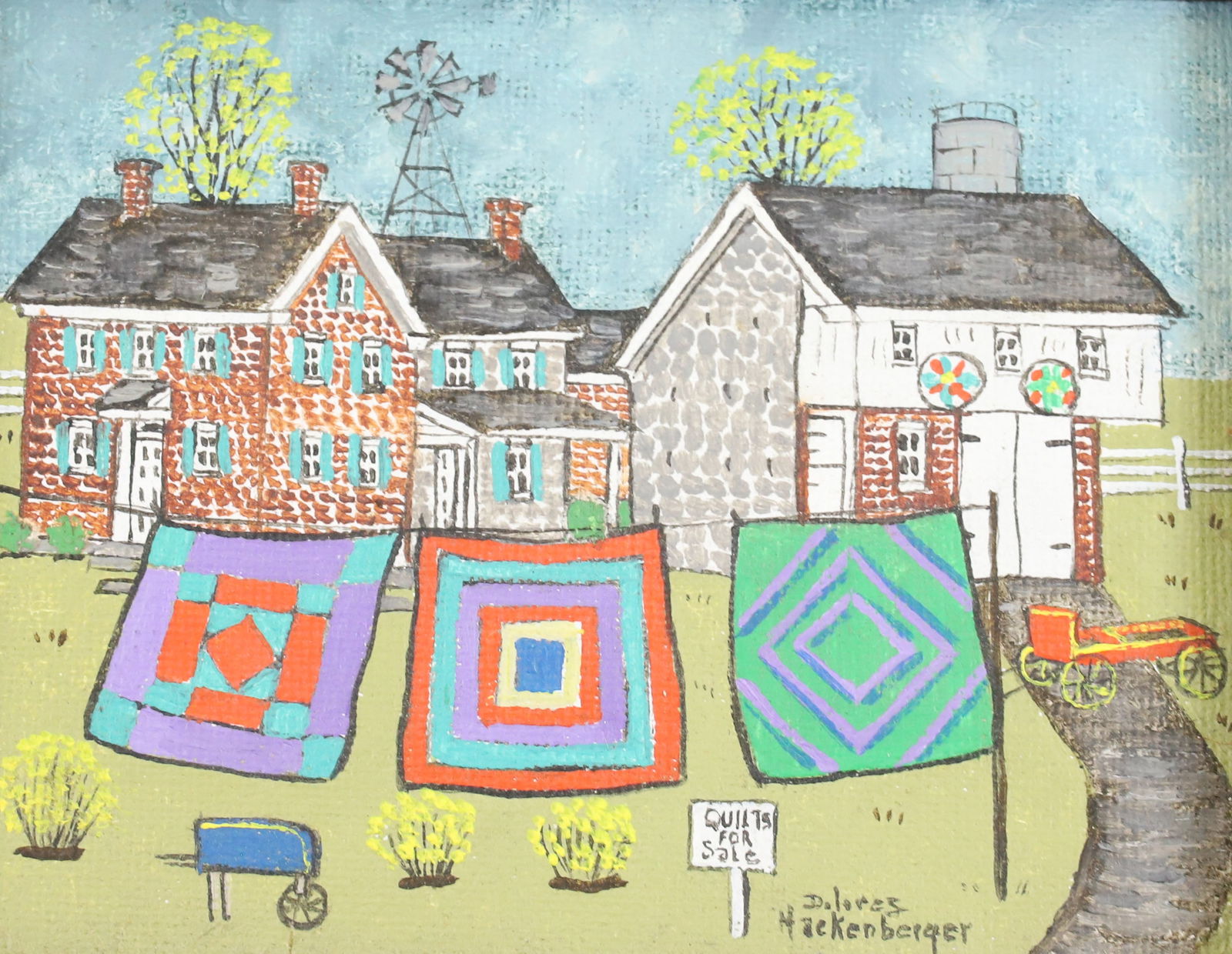 DOLORES HACKENBERGER "AIRING THE QUILTS"  O/B (1 of 5)