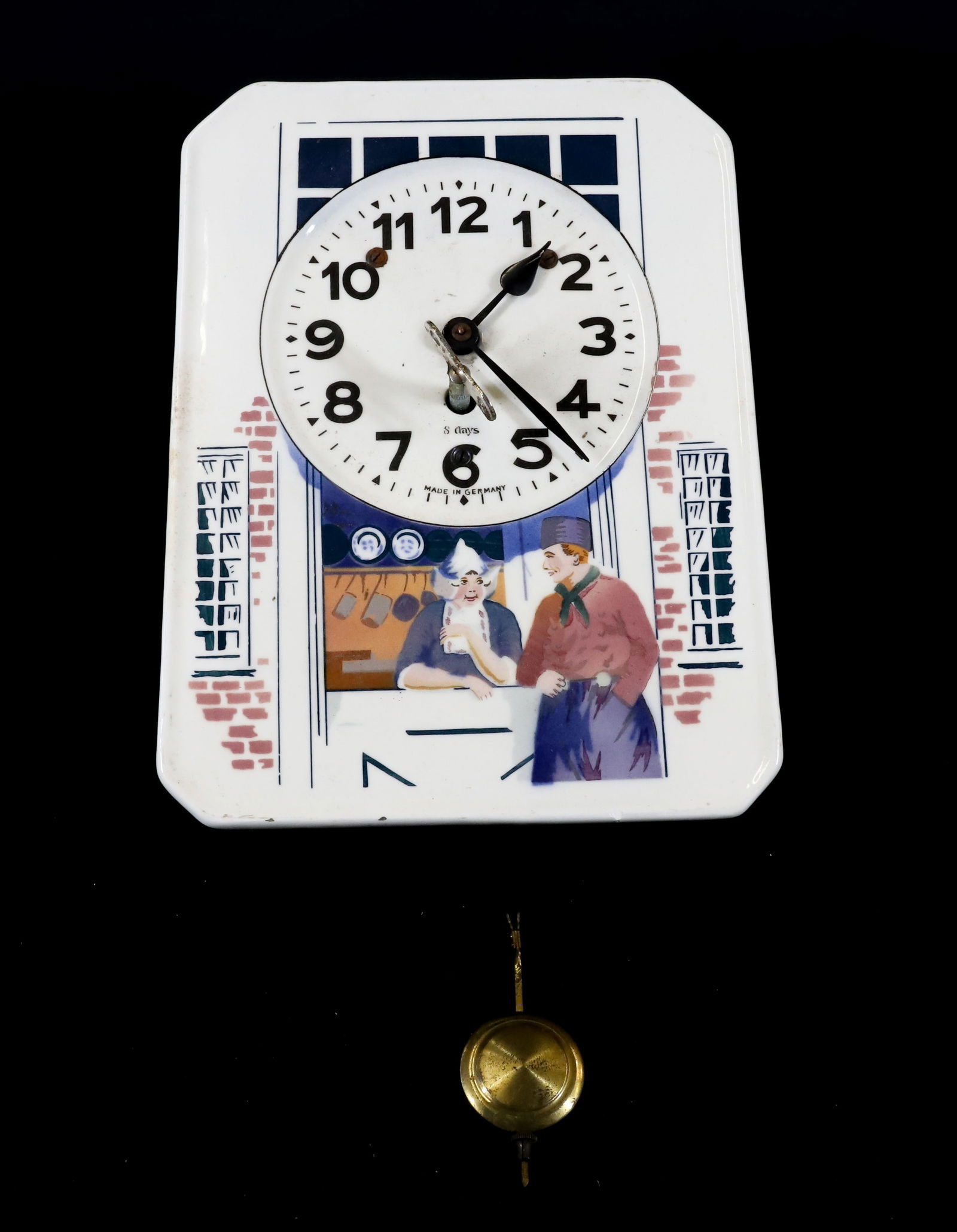 GERMAN PORCELAIN WALL CLOCK (1 of 4)