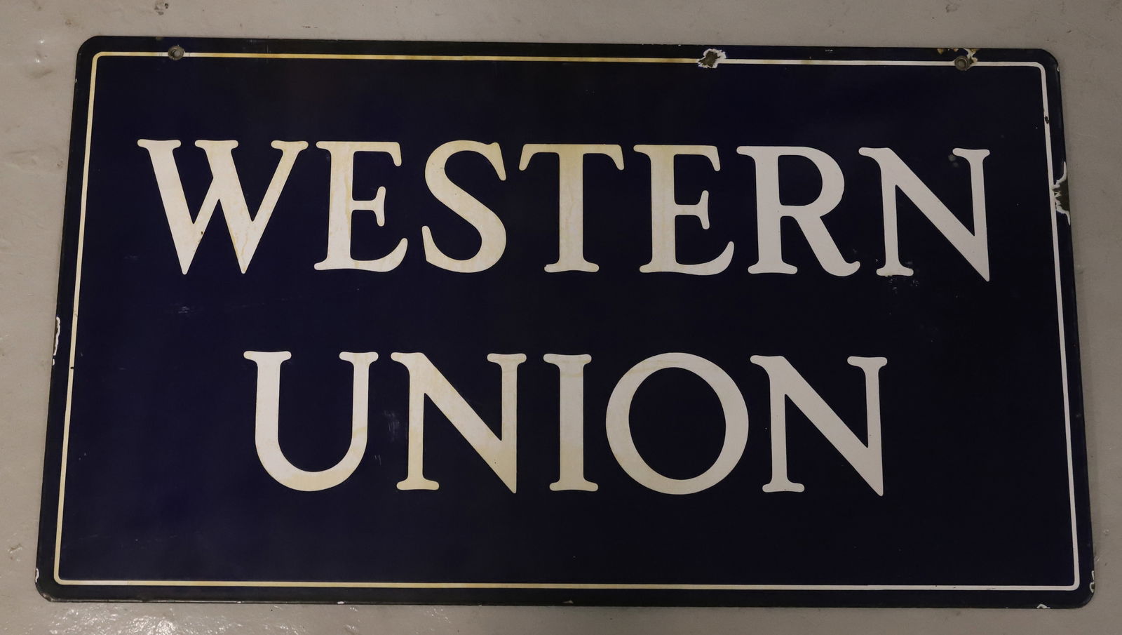 "WESTERN UNION" PORCELAIN SIGN (1 of 3)