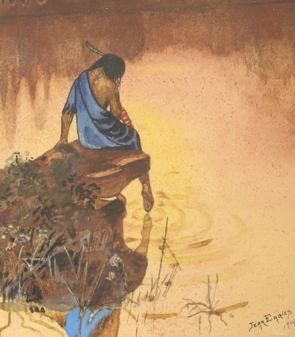 FRAMED WATERCOLOR SGND. JEAN EAGLES, 1914 (1 of 4)