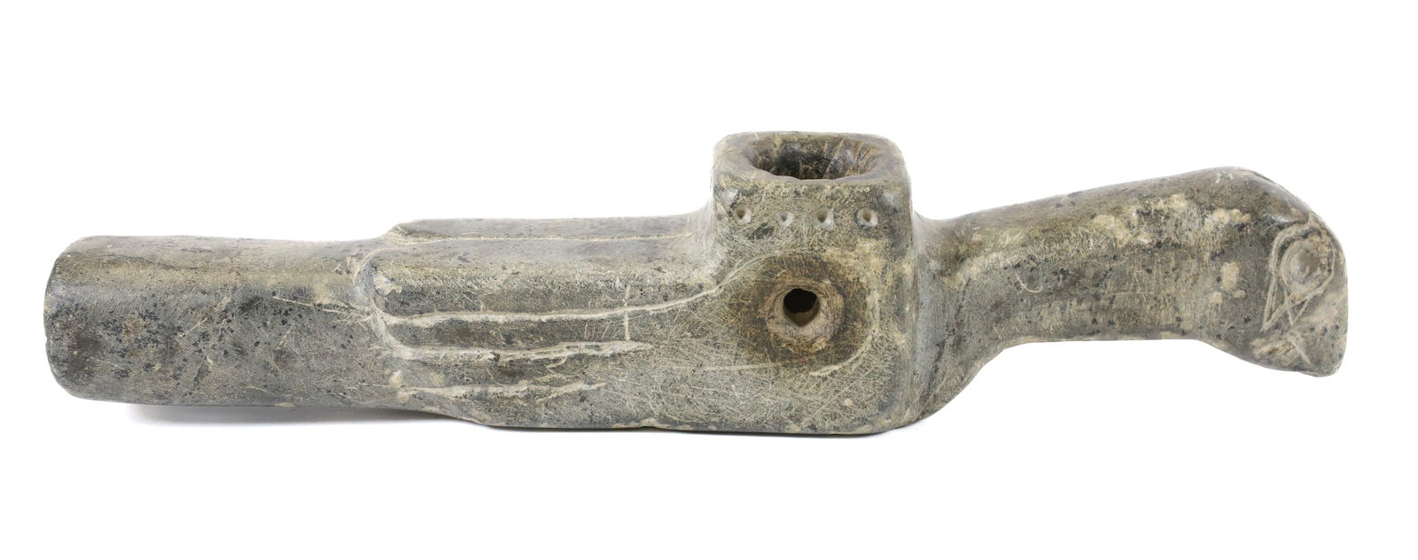 CARVED STONE EFFIGY PIPE (1 of 5)
