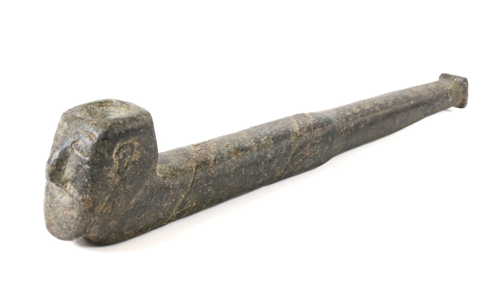 CARVED STONE FACE PIPE (1 of 9)