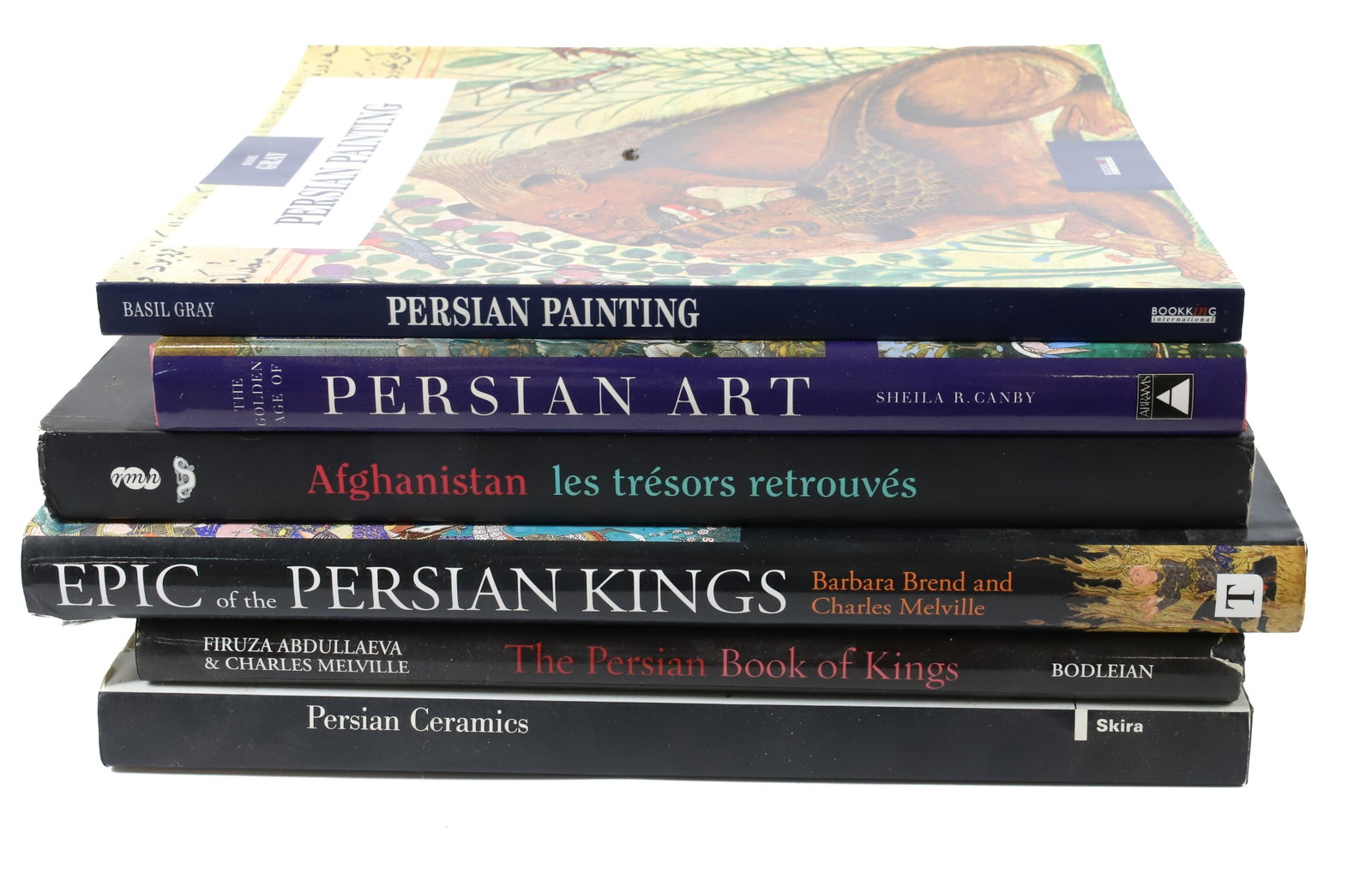 LOT OF ART AND HISTORY BOOKS, PERSIAN, AFGHANISTAN: (6) INCLUDING: PERSIAN PAINTING, PERSIAN ART, AFGHANISTAN, LES TRESORS RETROUVES. EPIC OF THE PERSIAN KINGS, THE PERSIAN BOOK OF KINGS AND PERSIAN CERAMICS. TERMS: PLEASE READ CAREFULLY - Terms for Pu