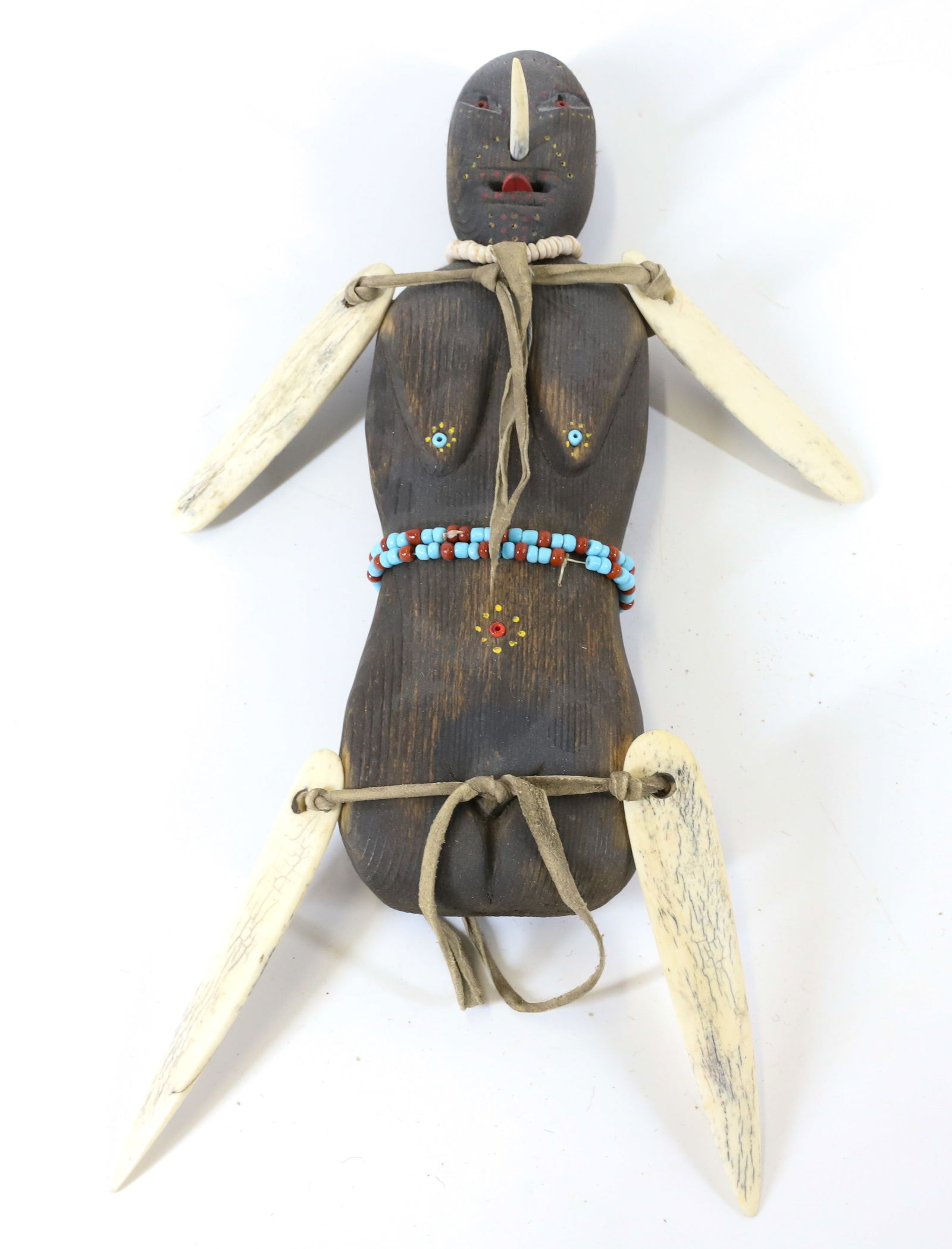 NORTHWEST COAST CARVED NATIVE AMERICAN DOLL (1 of 3)