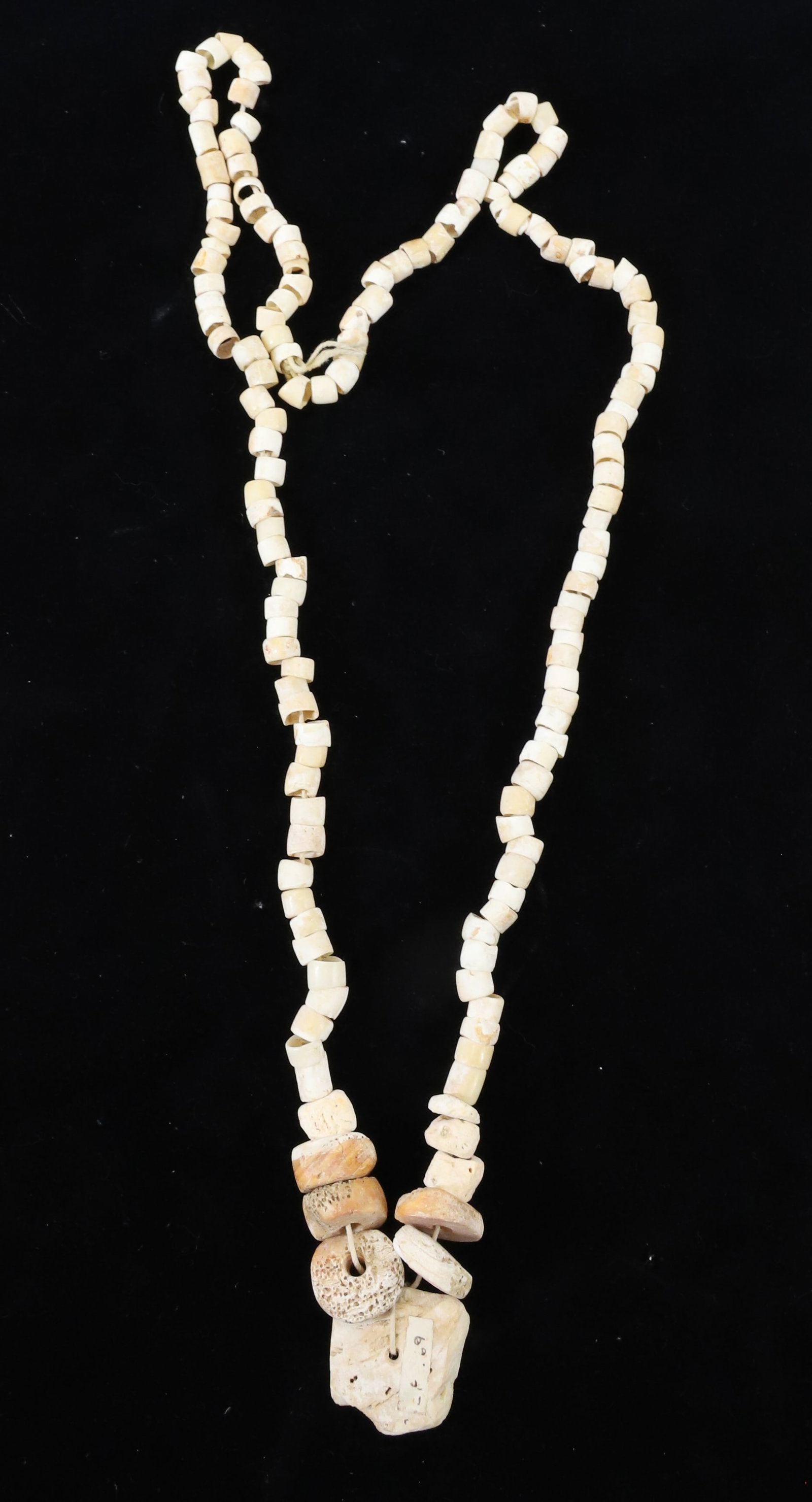 BAHIA SHELL NECKLACE: PERU, CA. 200 BC-500 AD. EX. ELLIOTT BERSTEIN, SARASOTA, FL. WITH COA. 14" DROP LENGTH. TERMS: PLEASE READ CAREFULLY - Terms for Purchasing and Shipping of Auction Items. Please read carefully before 