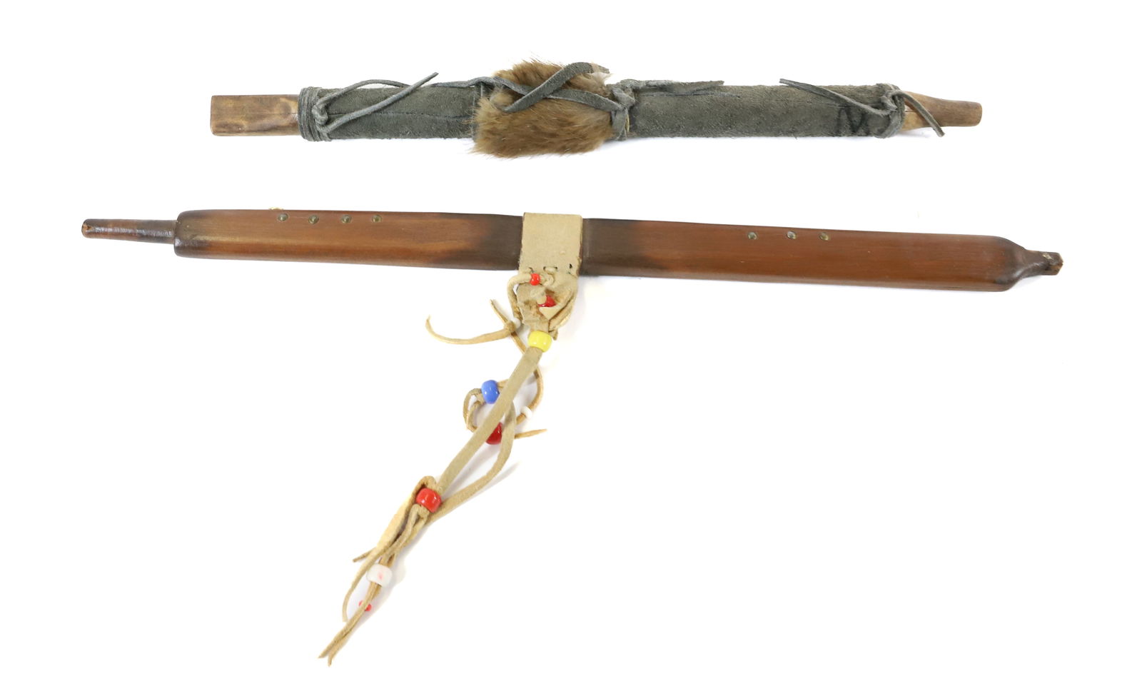 (2) WOODEN NATIVE AMERICAN  PIPE STEMS (1 of 4)